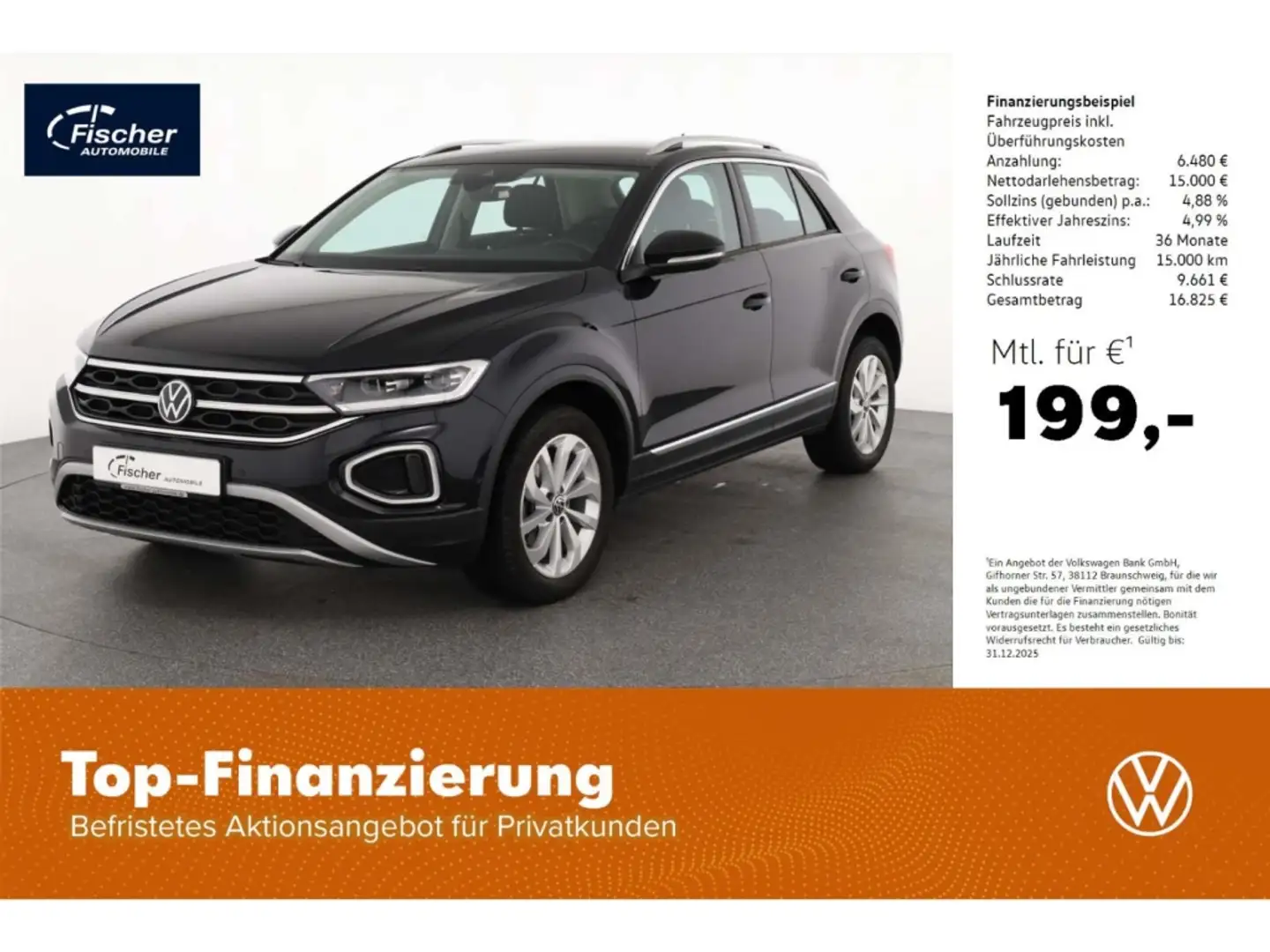 Volkswagen T-Roc 1.0 TSI Style Schwarz - 1