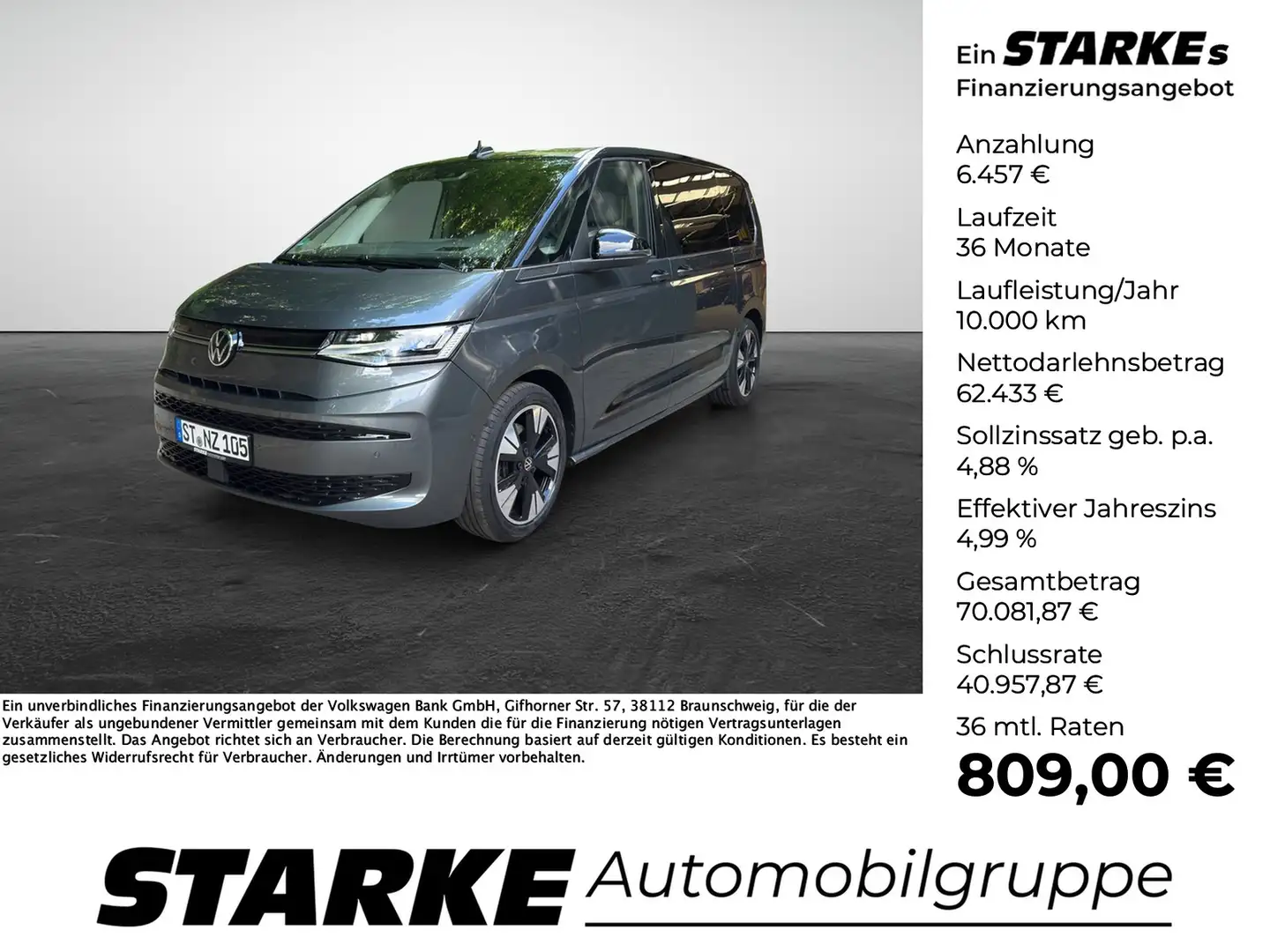 Volkswagen T7 Multivan 2.0 TDI DSG Edition Gris - 1