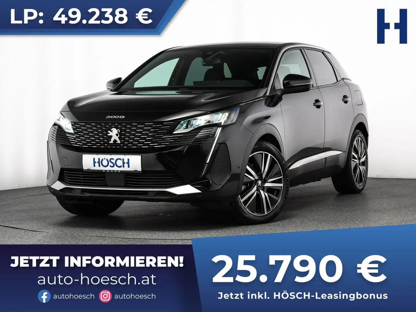 Peugeot 3008 SUV Plug-In Hybrid 180 Allure KAMERA NAV LED ++ Schwarz - 1