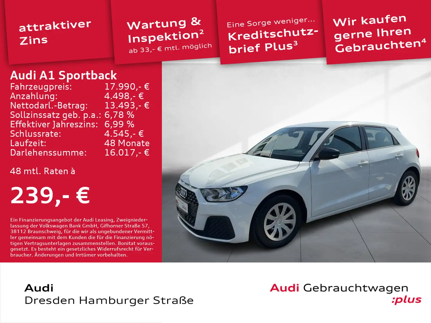 Audi A1 25 TFSI Touchscreen Schaltgetriebe Weiß - 1