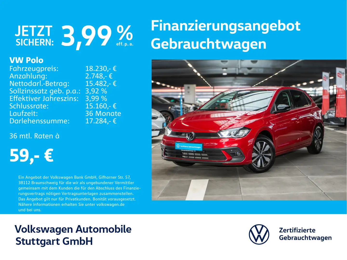 Volkswagen Polo 1.0 TSI Life Navi Rot - 1