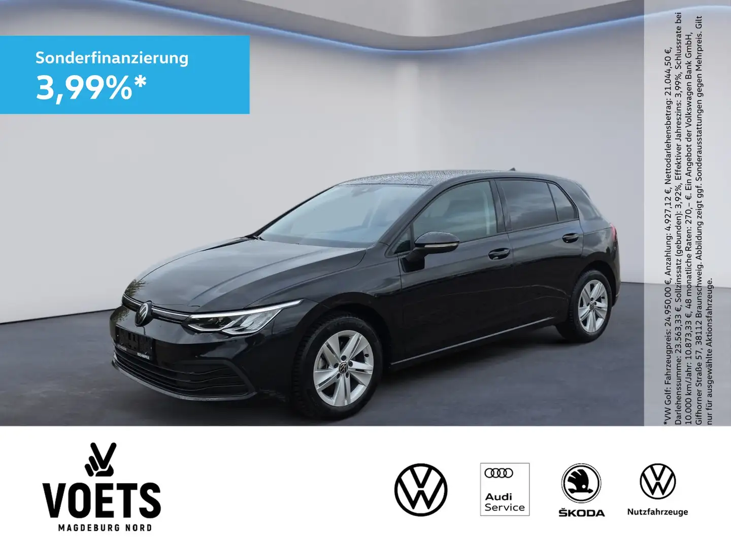 Volkswagen Golf 2.0TDI DSG Life LED+NAVI+ACC+PDC+DAB+ Schwarz - 1
