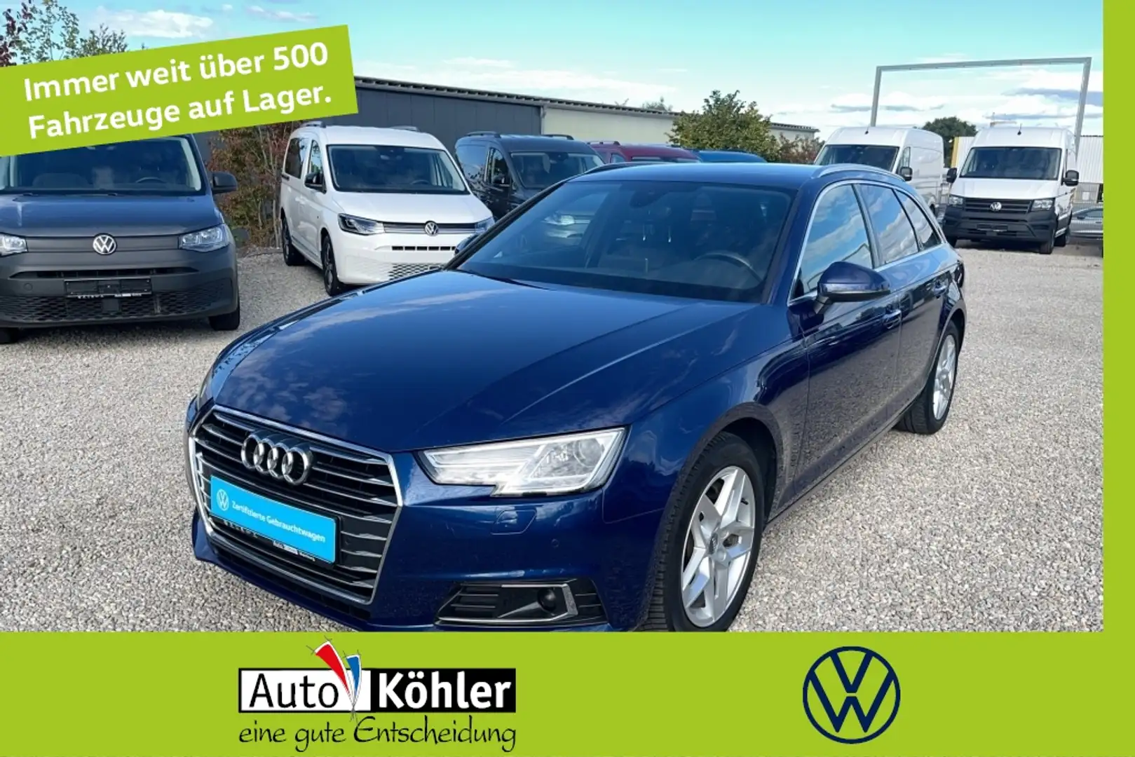 Audi A4 2.0 TFSI Avant design ACC+Navi+Virt+Alcantara Bleu - 1