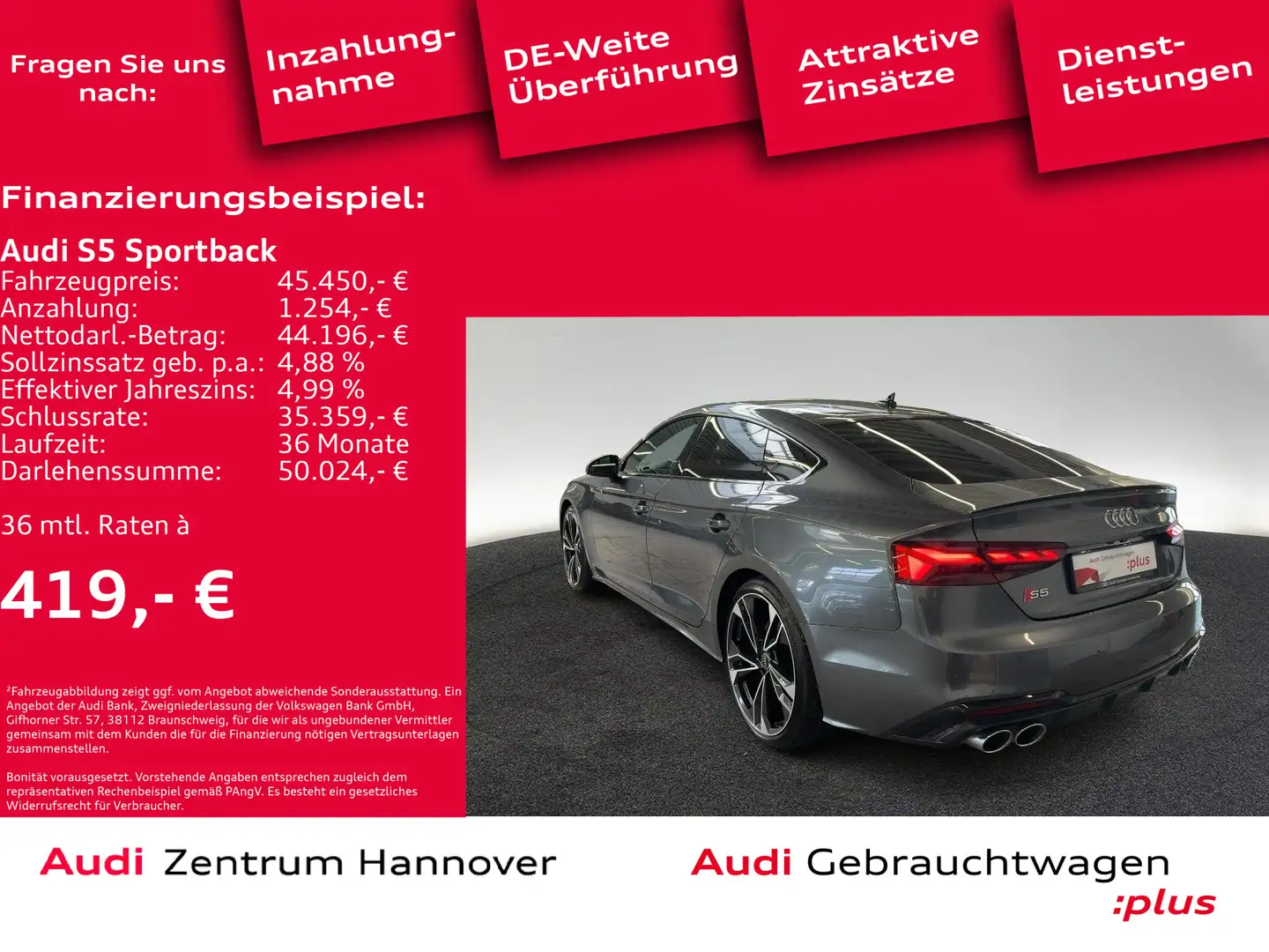 Audi S5 3.0 TDI quattro HuD Matrix AHK B&O Сірий - 2