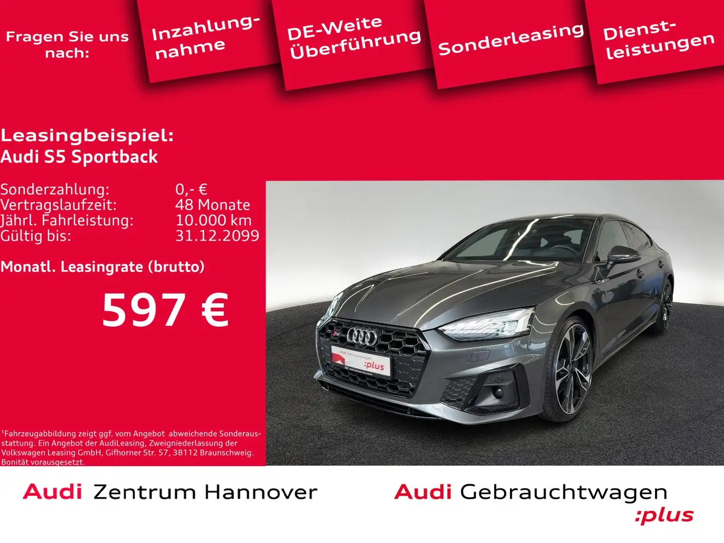 Audi S5 3.0 TDI quattro HuD Matrix AHK B&O Gris - 1