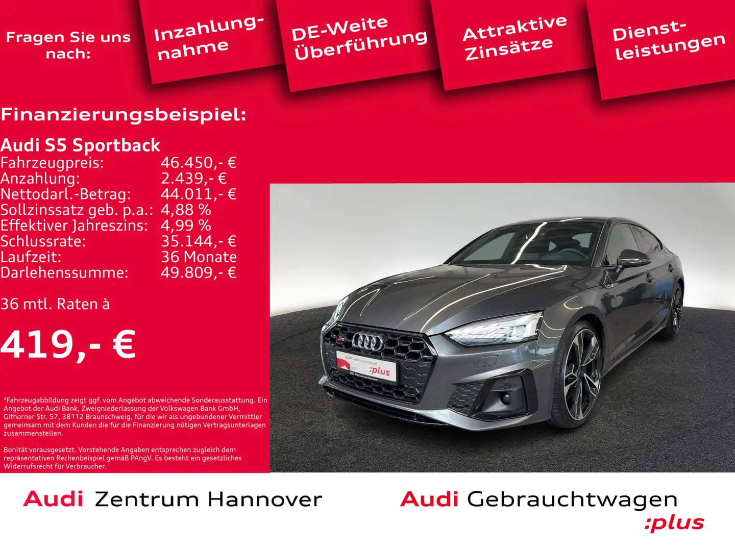 Audi S5 3.0 TDI quattro HuD Matrix AHK B&O Gris - 2