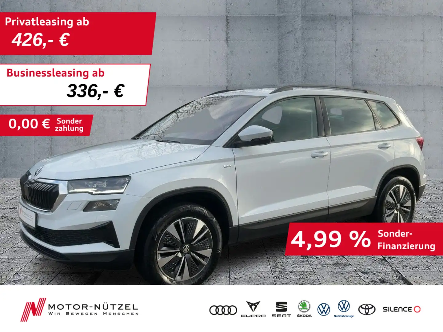 Skoda Karoq 2.0TDI DSG 4x4 AMBITION MATRIX+AHK+ACC+NAV Weiß - 1