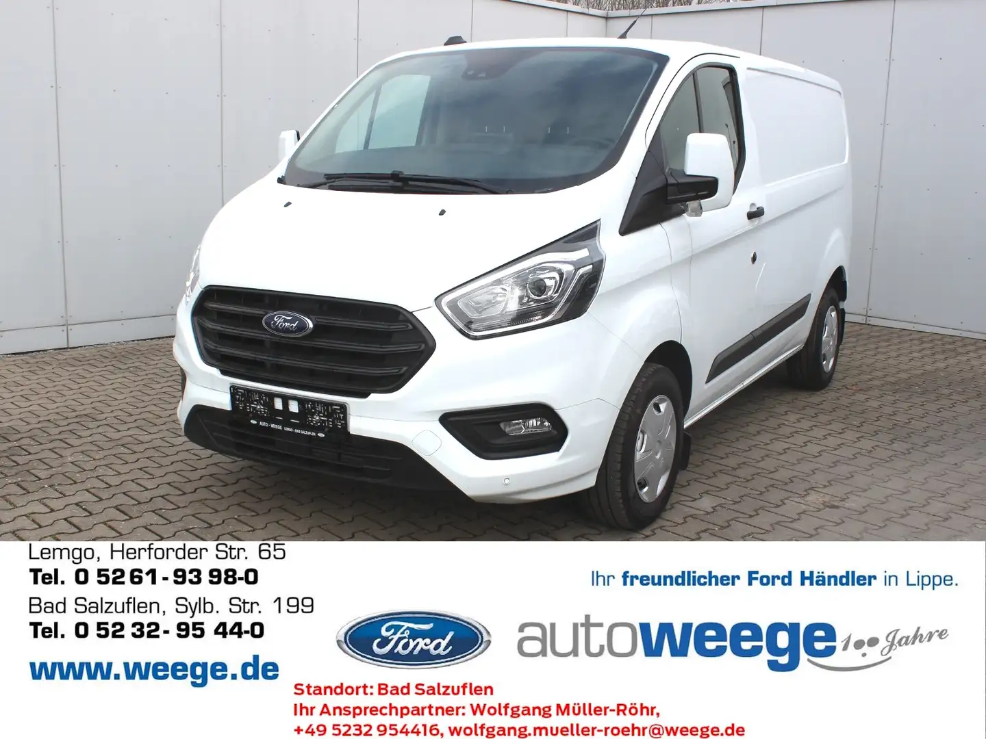 Ford Transit Custom Kasten 300 L1 Trend Blanc - 1