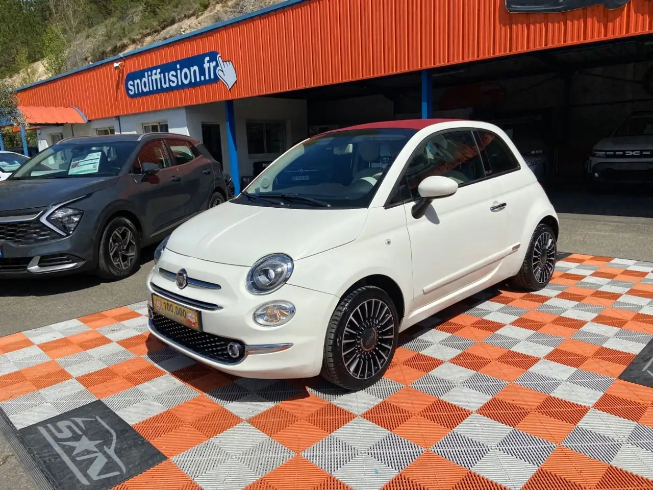 Fiat 500C 1.2 69 LOUNGE GPS JA 16 Capote Rouge