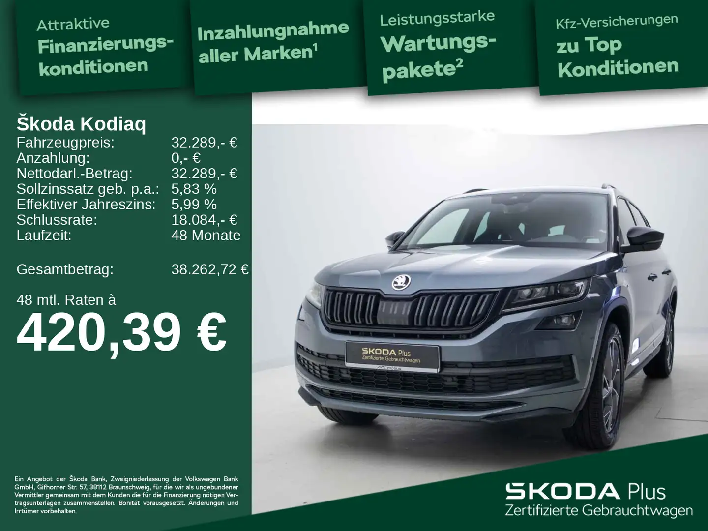 Skoda Kodiaq 1.5 TSI ACT Sportline*DSG*APP*LED*RFK*SHZ Grau - 1