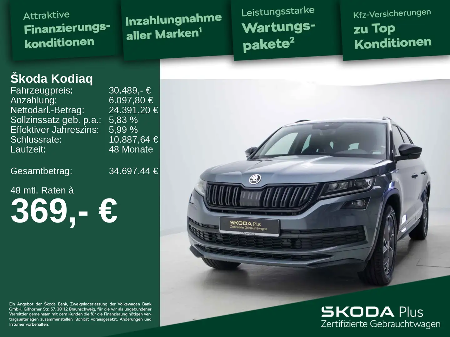 Skoda Kodiaq 1.5 TSI ACT Sportline*DSG*APP*LED*RFK*SHZ Grau - 1