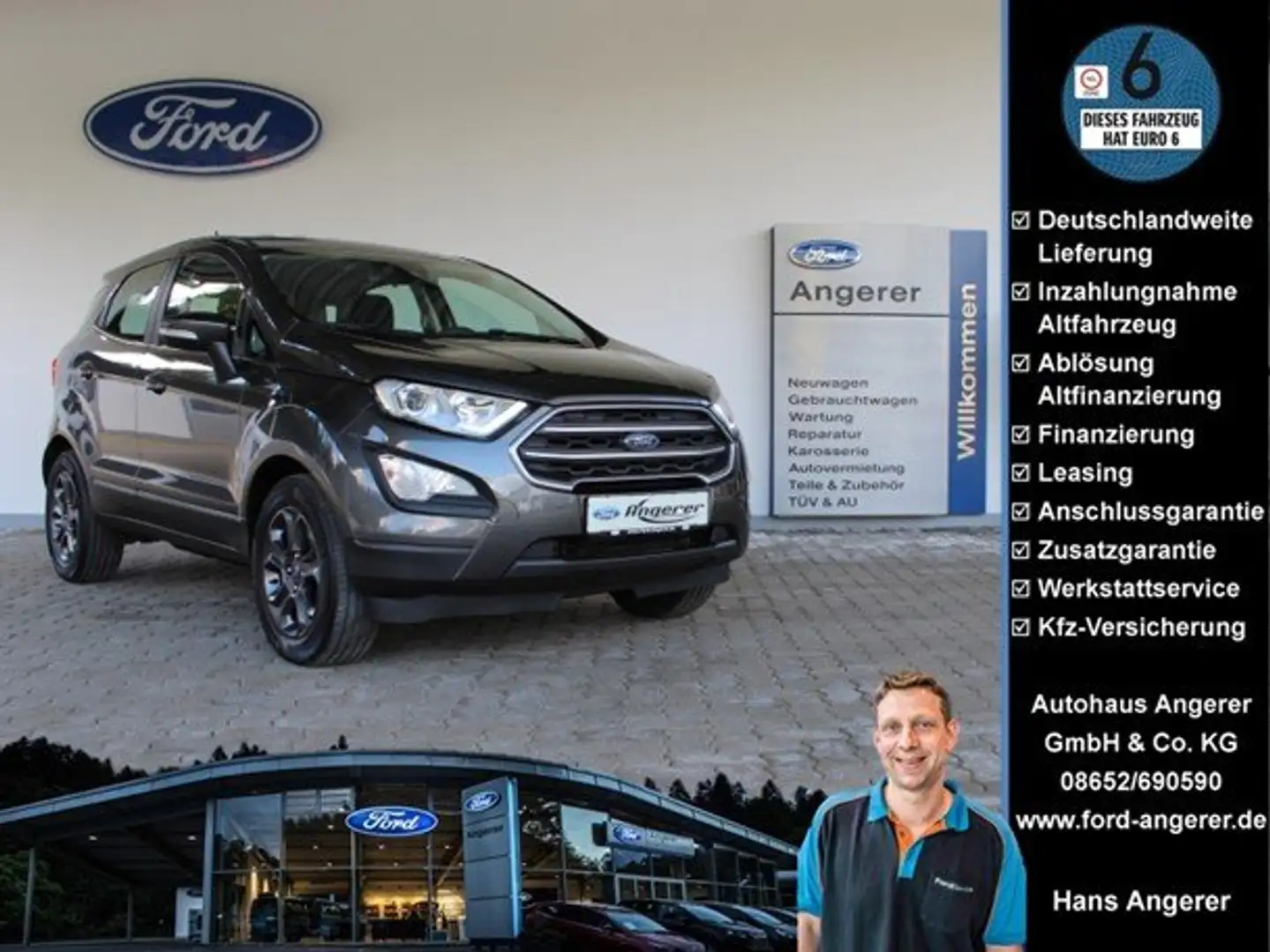 Ford EcoSport Cool&Connect Touch,BT,LED,WinPak,AHK,8fach,Garant Gris - 1