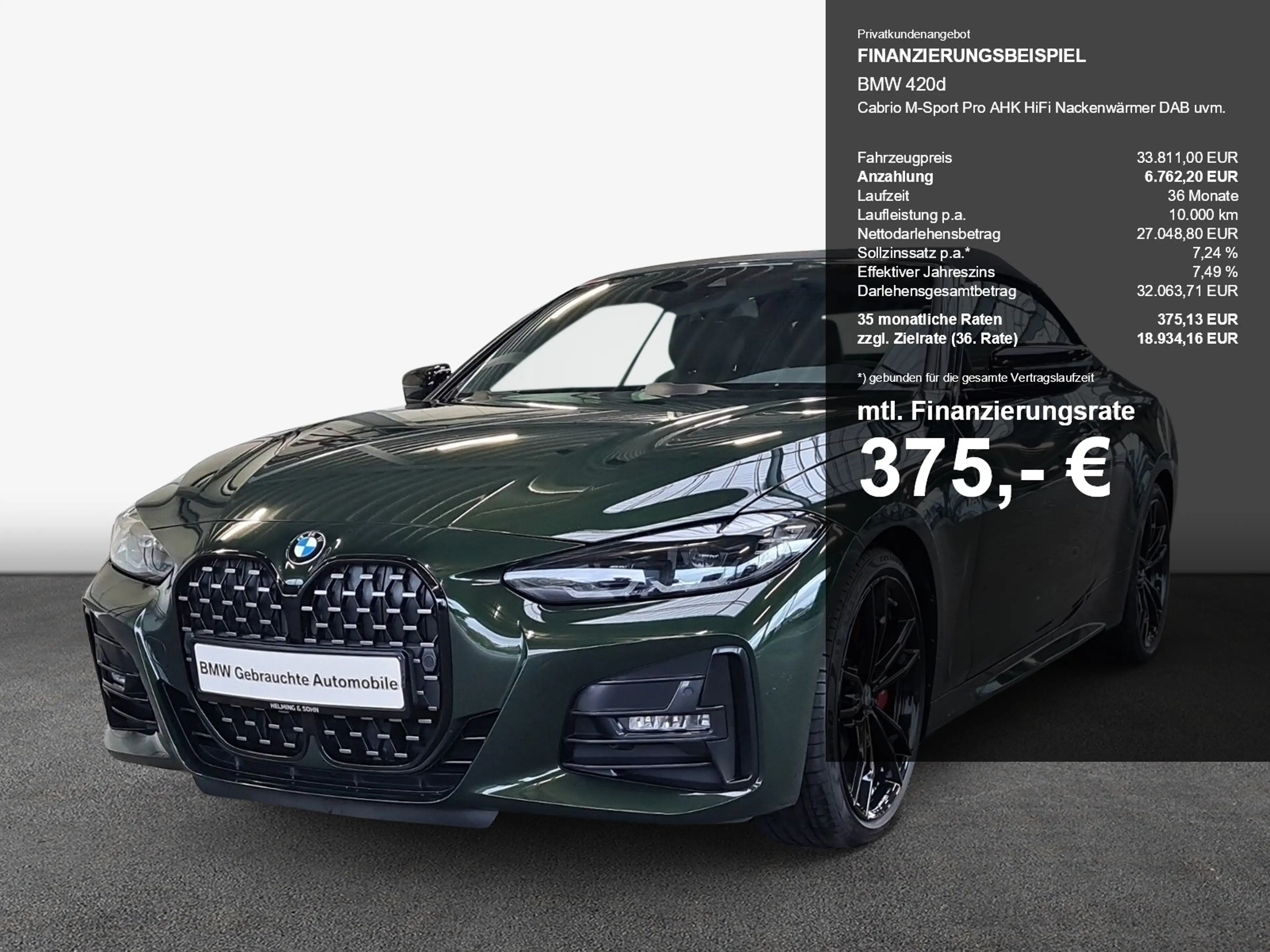 BMW 420 d Cabrio M-Sport Pro AHK HiFi Nackenwärmer DAB uvm — photo 2