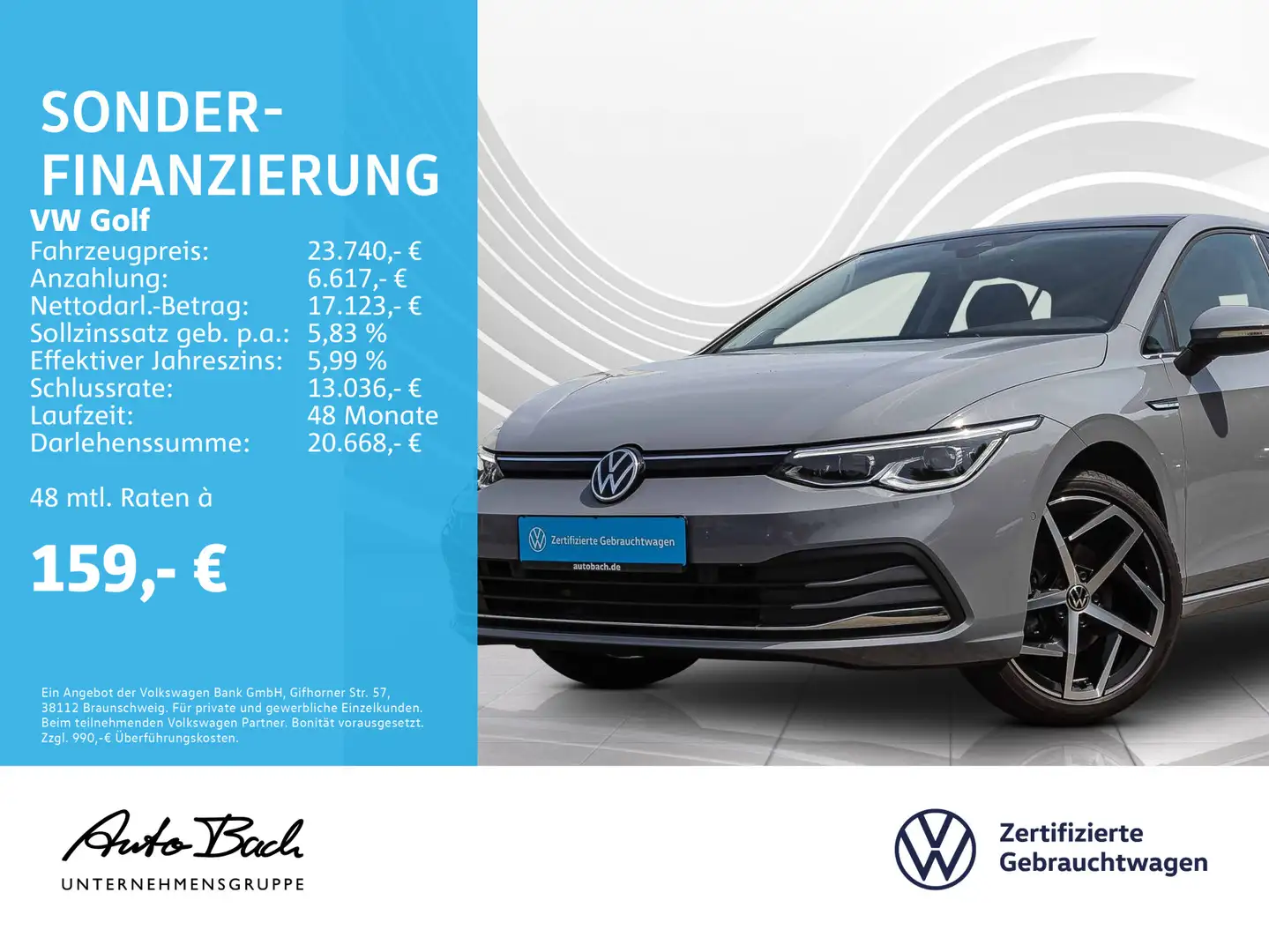 Volkswagen Golf VIII 1.5 eTSI DSG Style, Navi, LED-Matrix, Grau - 1