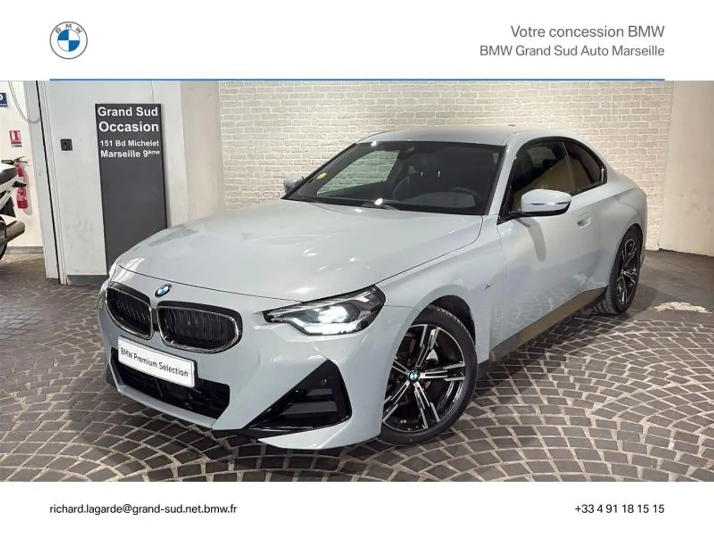 BMW 220 220dA 190ch M Sport Blanc - 1