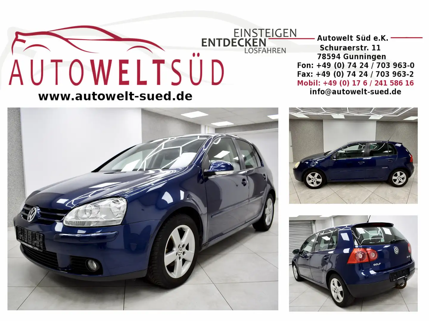 Volkswagen Golf V 1.6 United Clima Sitzheizung GRA AHK PDC Blu/Azzurro - 1