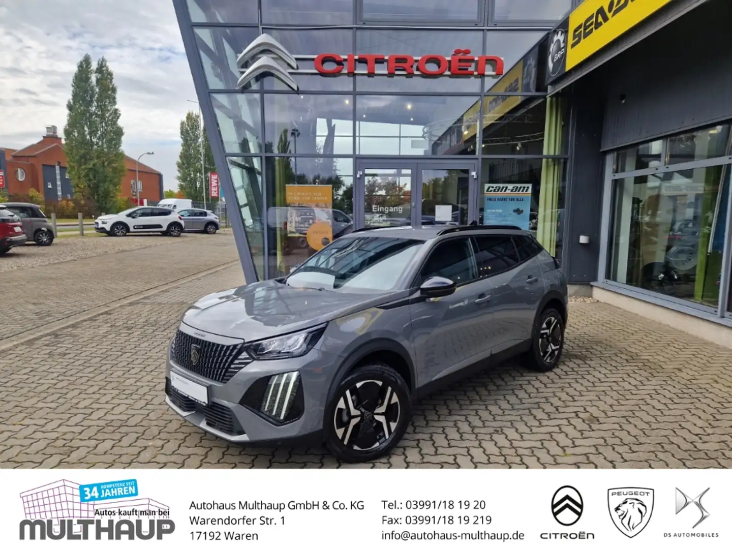 Peugeot 2008 Allure PureTech 100 LED PDC Klimaautom Gris - 1