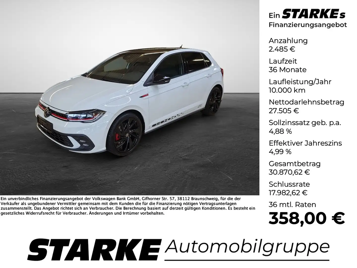 Volkswagen Polo GTI 2.0 TSI DSG Edition 25 LED-Matrix Vollleder Dig... Weiß - 1