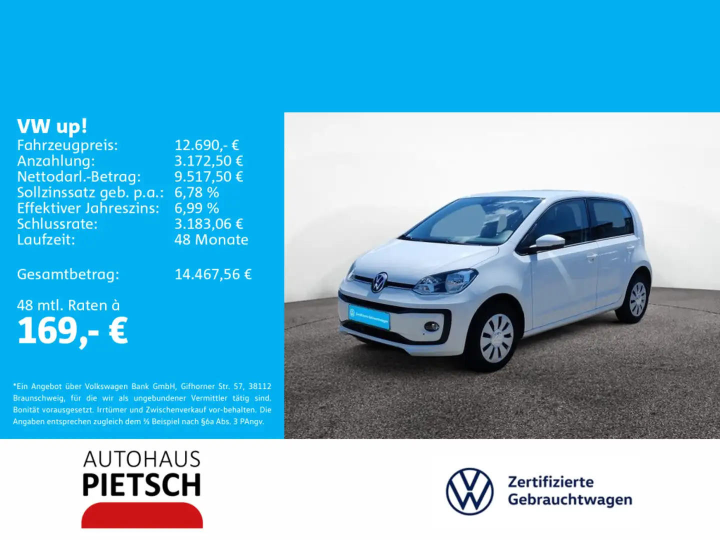 Volkswagen up! 1.0 move Weiß - 1