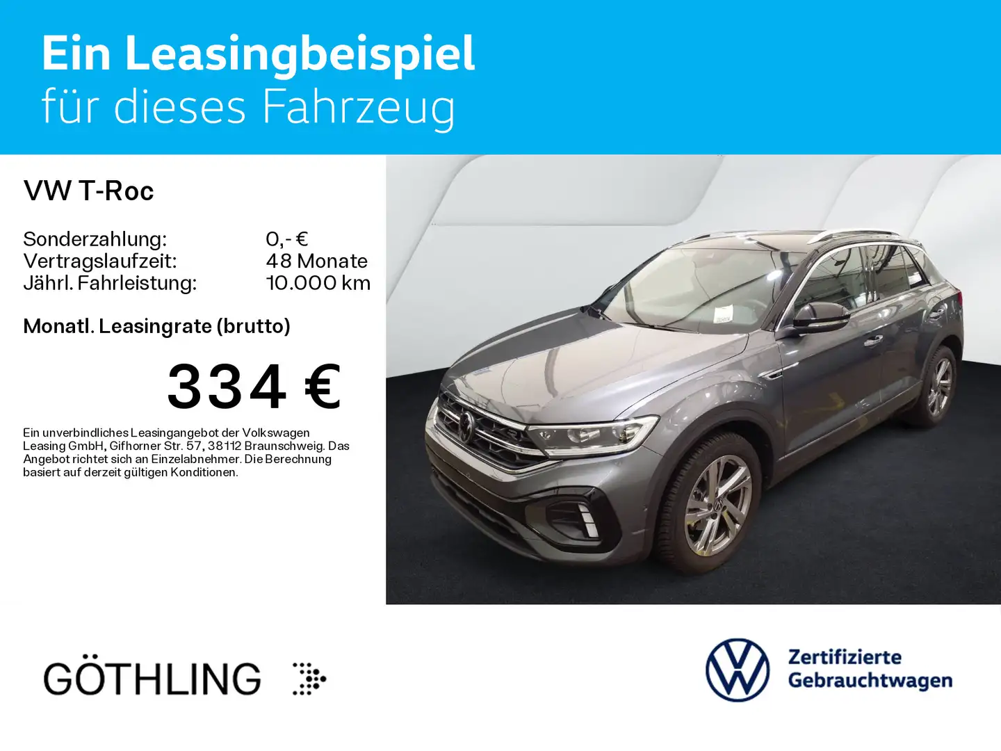Volkswagen T-Roc R-Line 1.5 TSI DSG*NAVI*AHK*KAM*SHZ*17Zoll Gris - 2