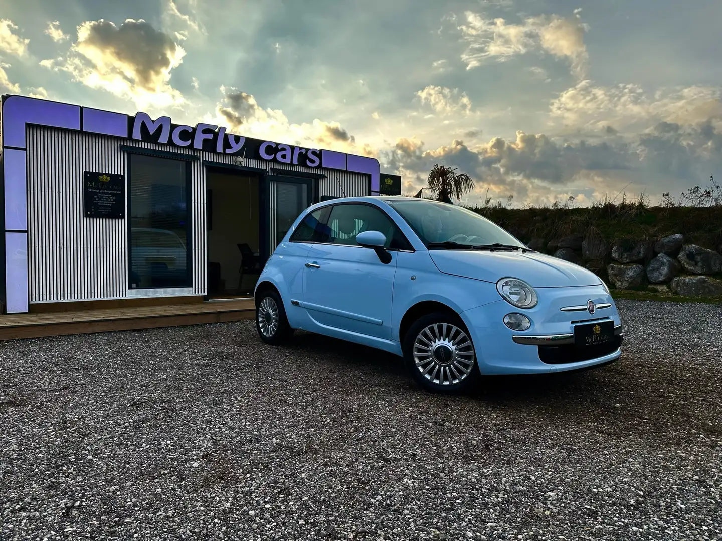 Fiat 500 Panoramadach-Zahnriemen NEU-Bluetooth-Klima-Babybl Blau - 1