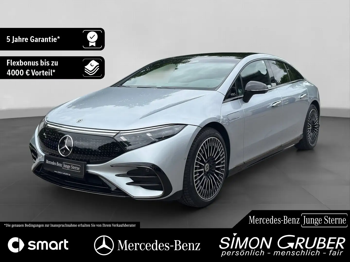 Mercedes-Benz EQS 450+ AMG Hyperscreen HAL FondEntert Pano HUD Zilver - 1