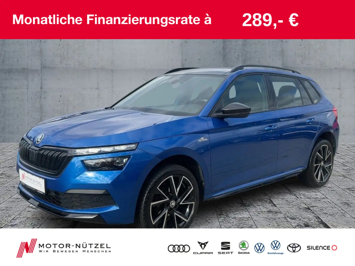 Skoda Kamiq 1.5TSI MONTE CARLO LED+APP+SHZ+RFK+PANO+VC Blau - 1