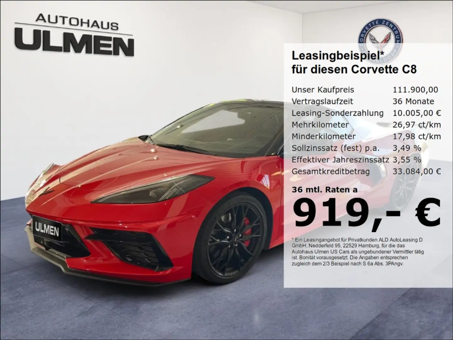 Corvette C8 Stingray V8 3LT Voll Carbon Lift Magnetic-Ride Rot - 1