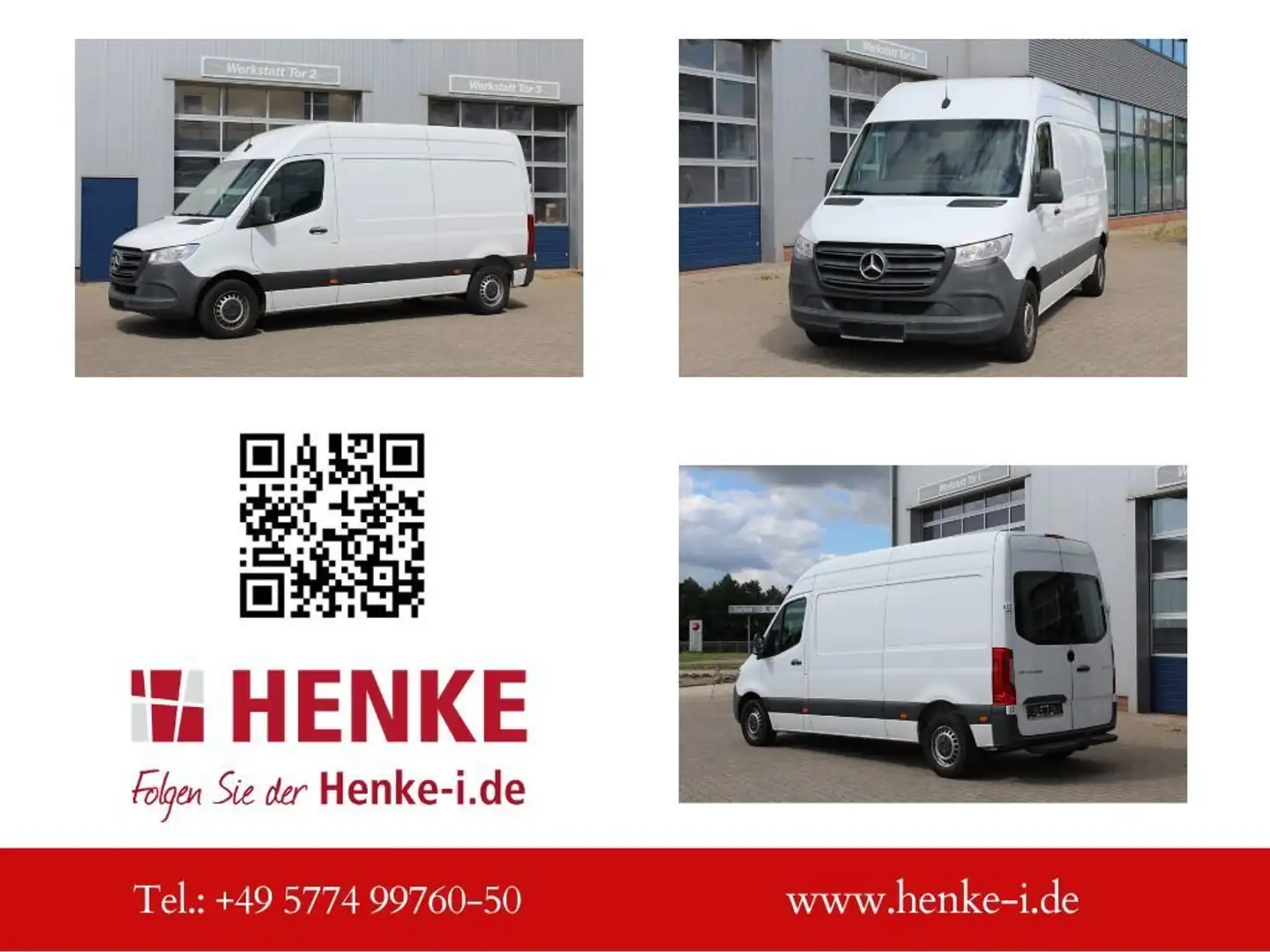 Mercedes-Benz Sprinter 214 CDI FWD L2H2 Kasten Hochraum AHK 1-Hand TÜV Weiß - 1