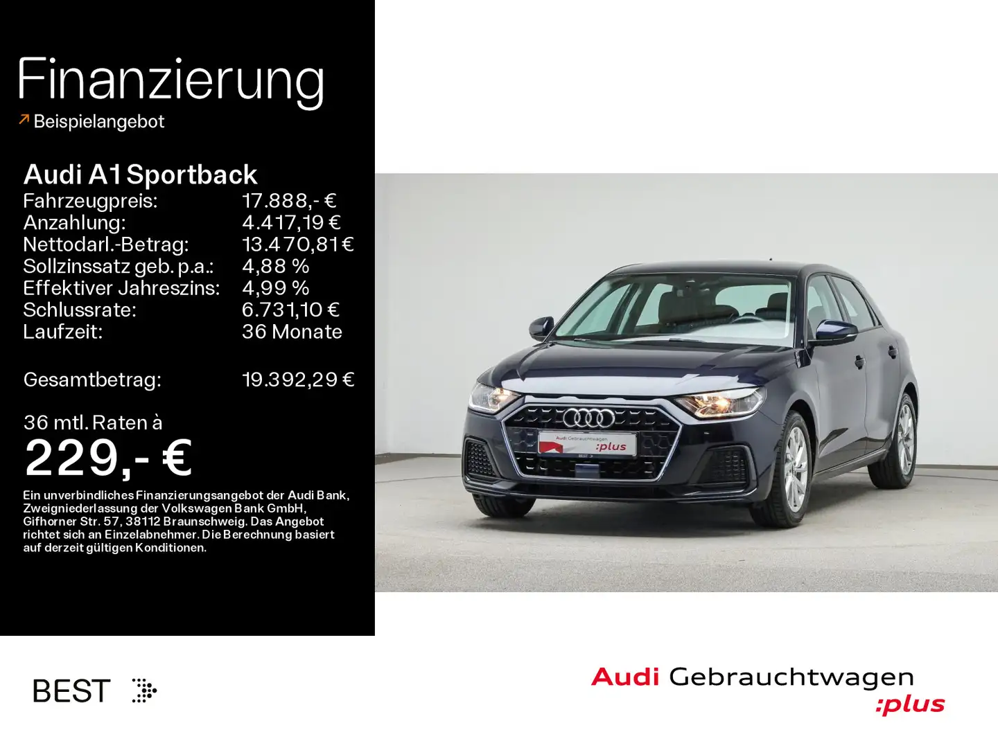 Audi A1 Advanced 30 TFSI Sportsitze*PDC*SHZ Blau - 1