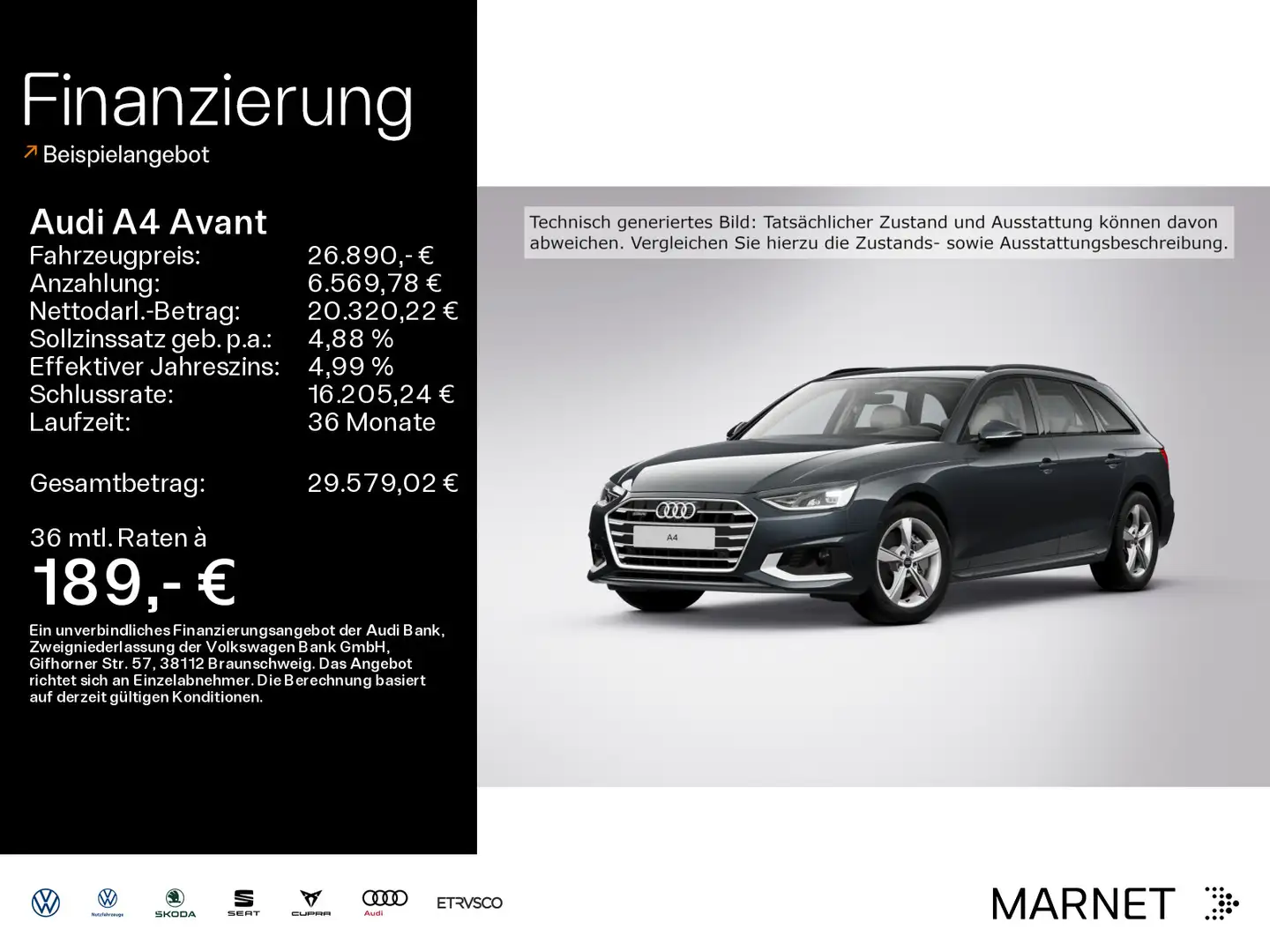 Audi A4 Advanced 40 TDI quattro*Navi*Alu*PDC*Au Grau - 1