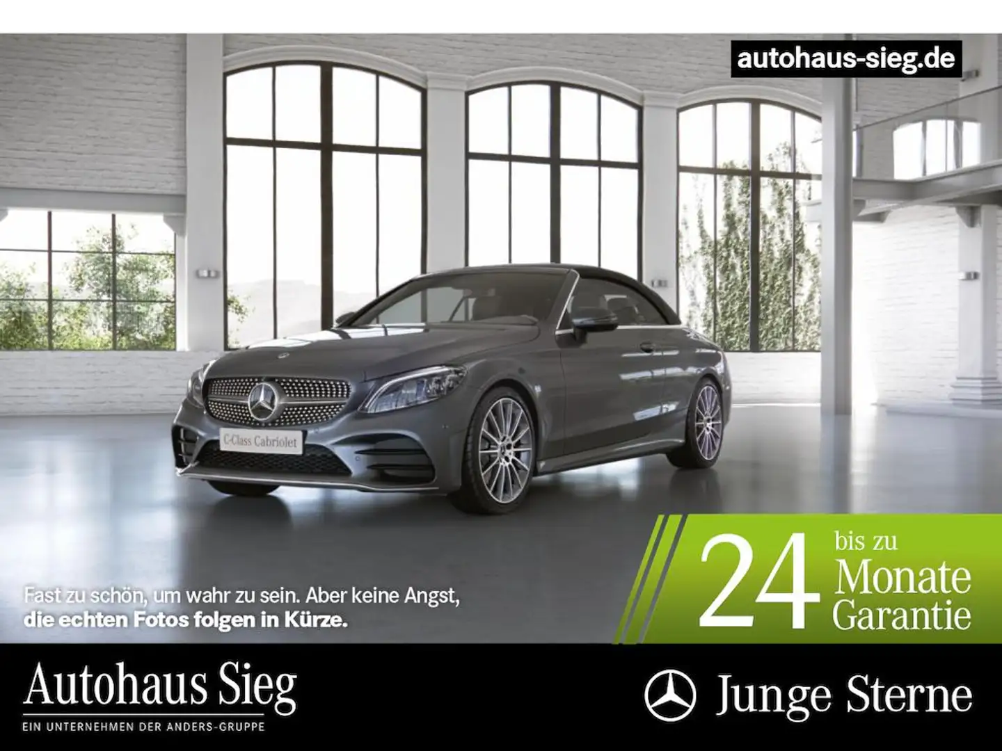 Mercedes-Benz C 200 Cabrio AMG+360°Kam+LED+Adv.Sound+Navi+Amb. Grau - 1
