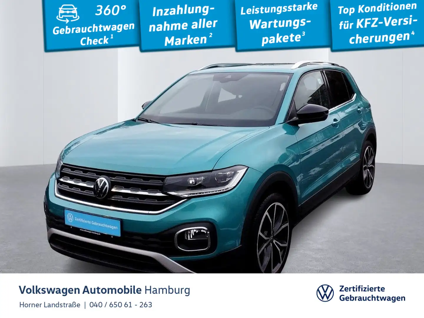 Volkswagen T-Cross Style 1.0 TSI DSG LED PDC Sitzheizung Blau - 1