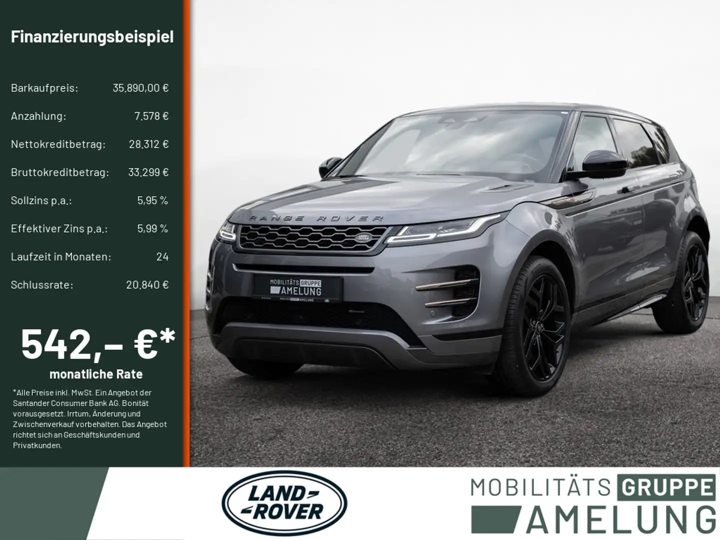 Land Rover Range Rover Evoque P200 R-Dynamic SE NAVI AHK Grau - 1