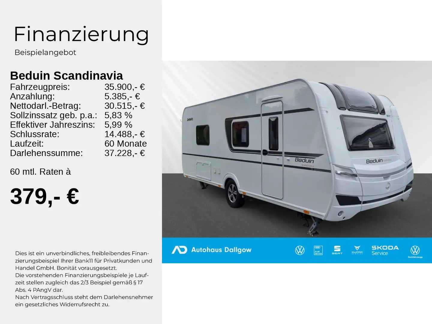 Dethleffs Beduin Scandinavia Dethleffs 550 BET Wohnw.Küche Blanc - 2