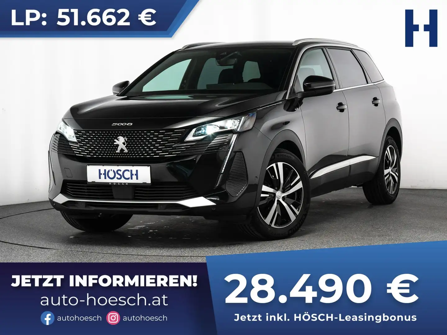 Peugeot 5008 1,2 PureTech 130 GT Aut. 7-SITZER AKTION -45% Schwarz - 1