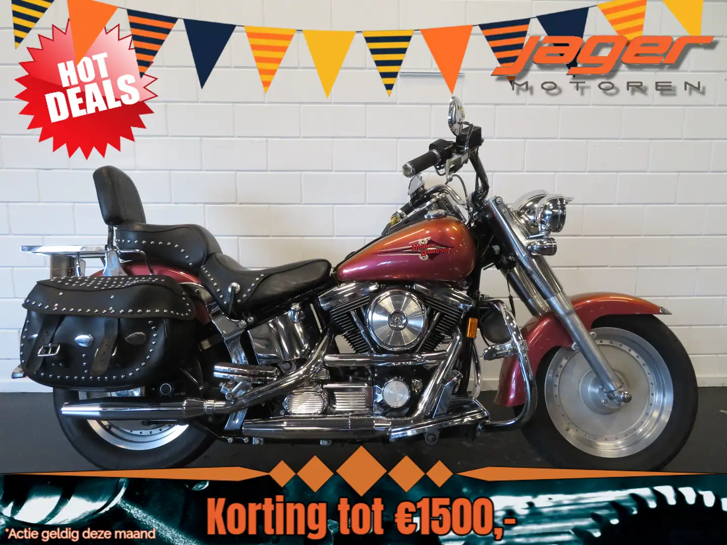 Harley-Davidson Fat Boy FLSTF 1340 EIGENBOUW Rood - 1