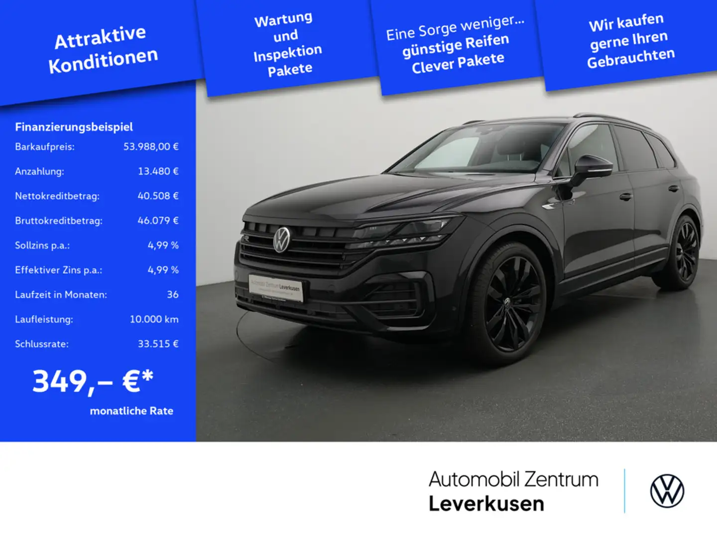 Volkswagen Touareg R-Line STANDHZ MATRIX LEDER AHK LUFT Schwarz - 1
