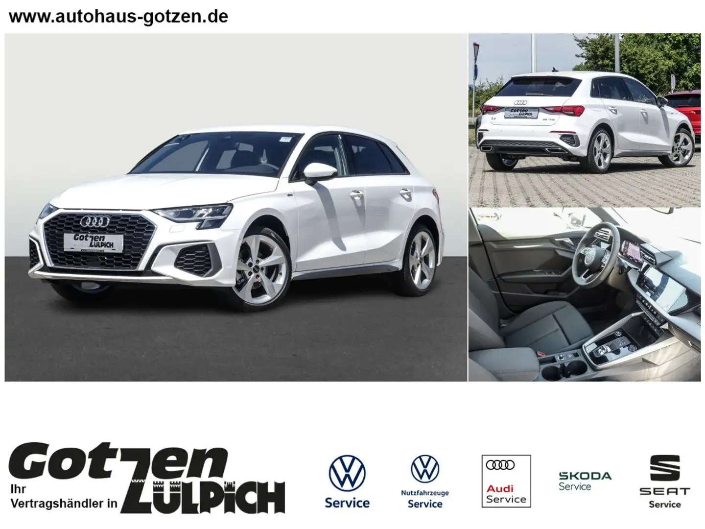 Audi A3 Sportback 35 FSI S line S tronic Navi Sitzh. Blanc - 1