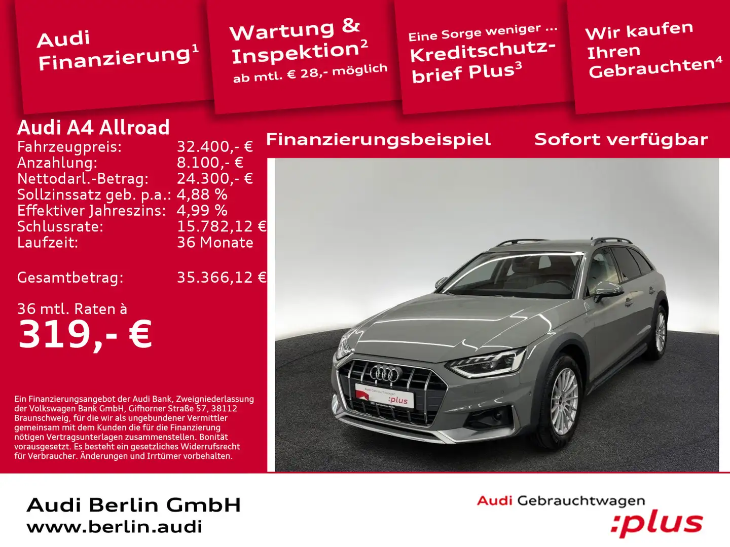 Audi A4 allroad A4 allroad quattro 40 TDI S tr. AHK MATRIX 360°K Grau - 1