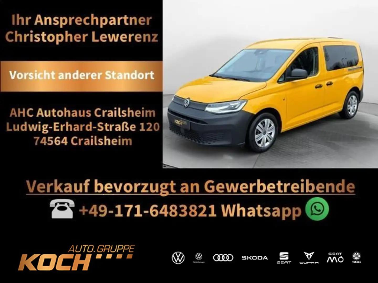 Volkswagen Caddy 2.0 TDI LED Navi GRA Klimaaut. Giallo - 1
