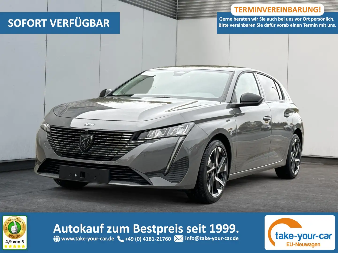 Peugeot 308 Allure SHZ+KAMERA+NAVI+KEYLESS+ACC+17 LM 1.5 Bl... Gri - 1