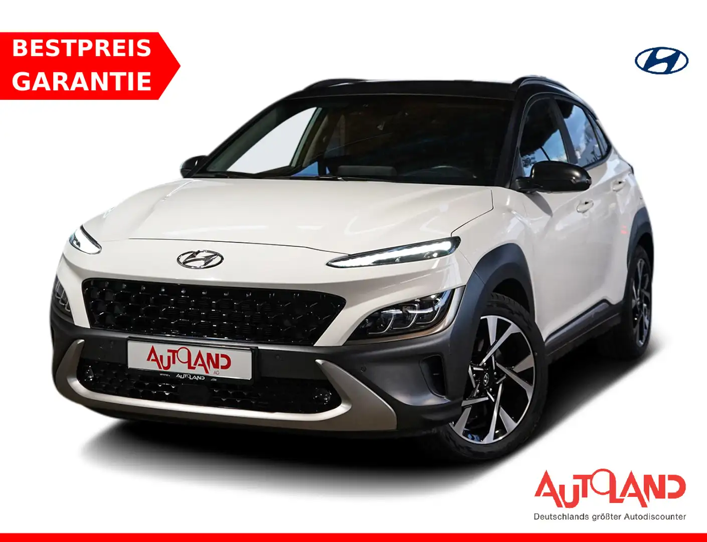 Hyundai KONA 1.6 T-GDI Prime 4WD LED Navi ACC Totwinkel AH Weiß - 1