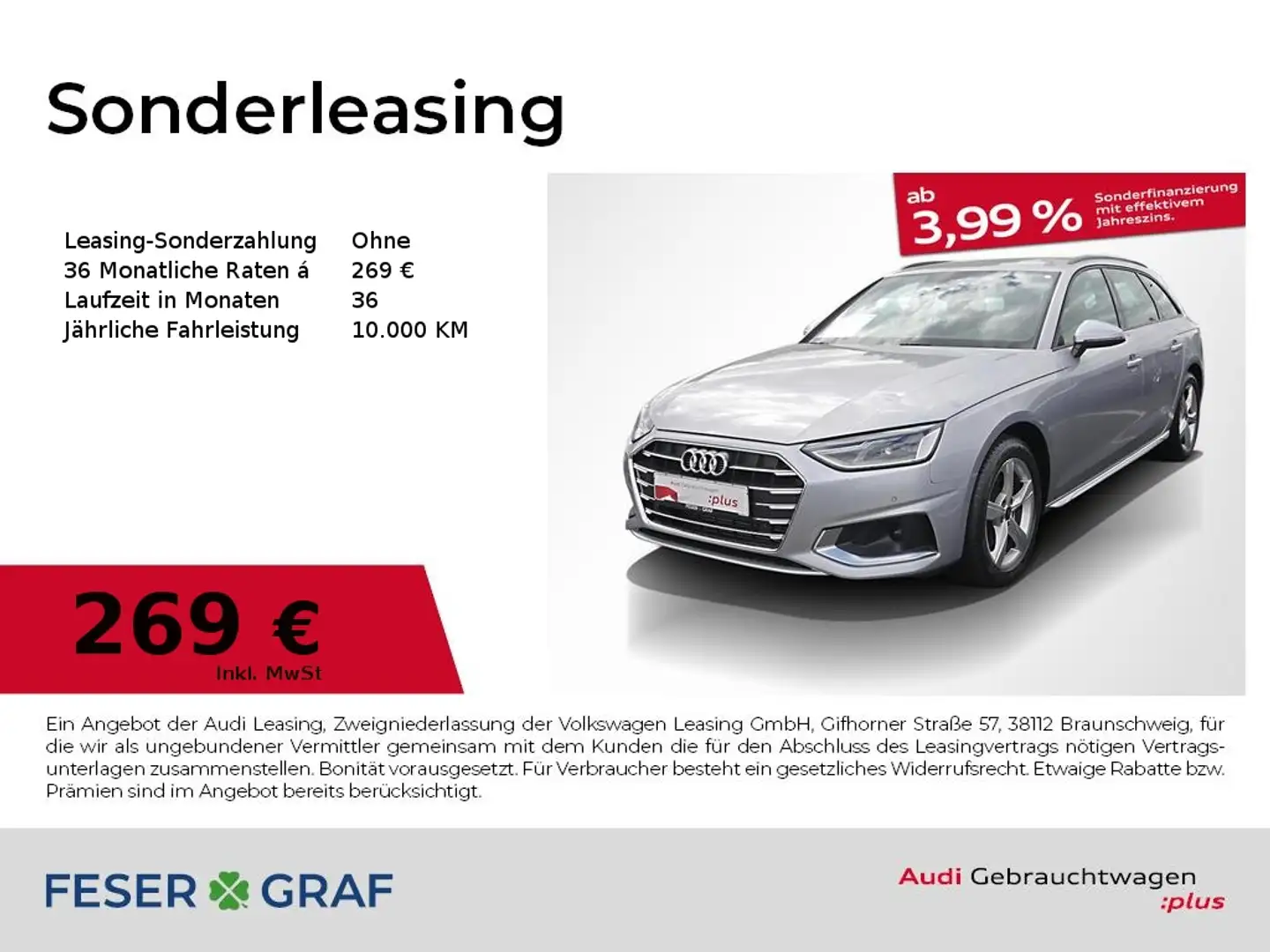 Audi A4 Avant Adv. 35 TFSI S tronic ACC Virtual RFK Navi Silber - 1