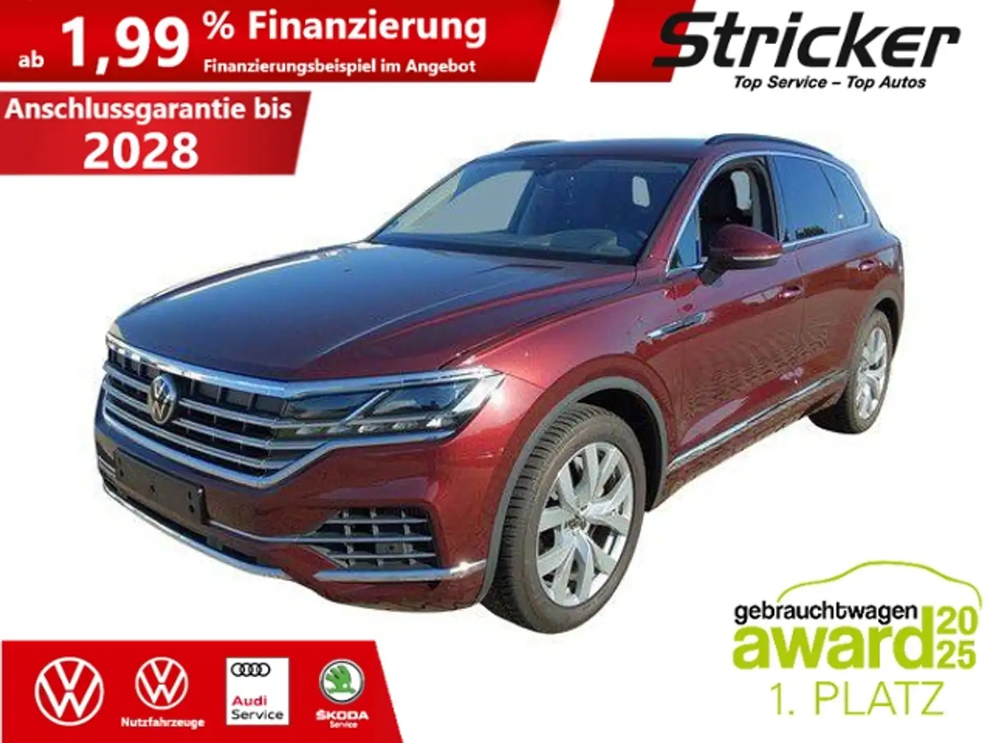 Volkswagen Touareg 3.0TSI 594,-ohne Anzahlung AHK Leder Standh. Rosso - 1