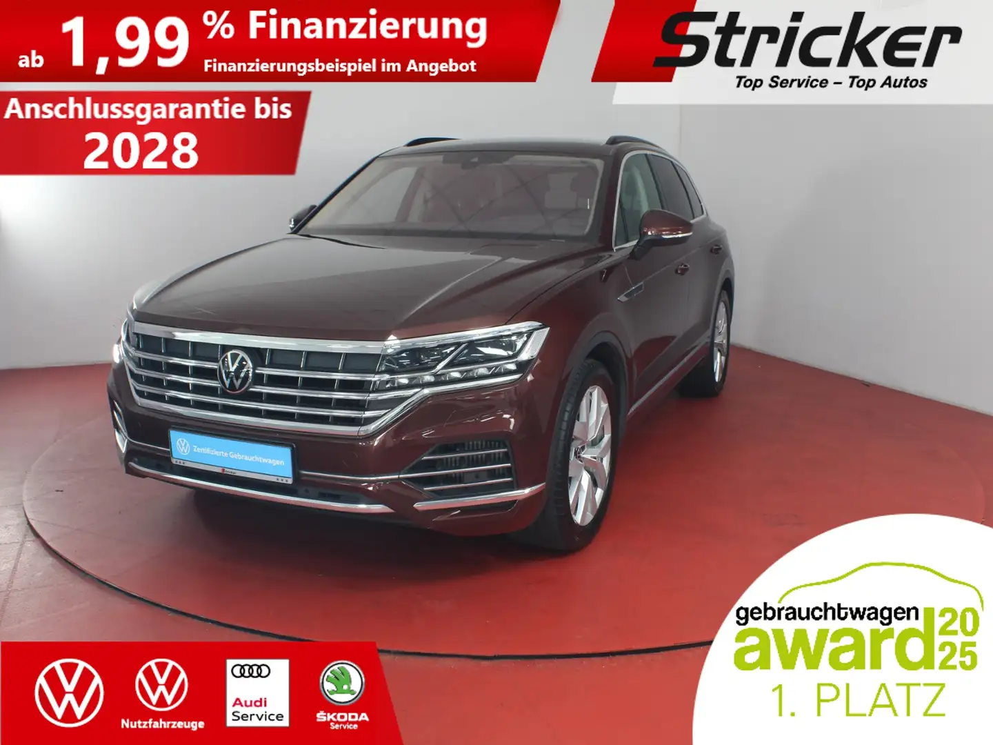 Volkswagen Touareg 3.0TSI 594,-ohne Anzahlung AHK Leder Standh. Czerwony - 2