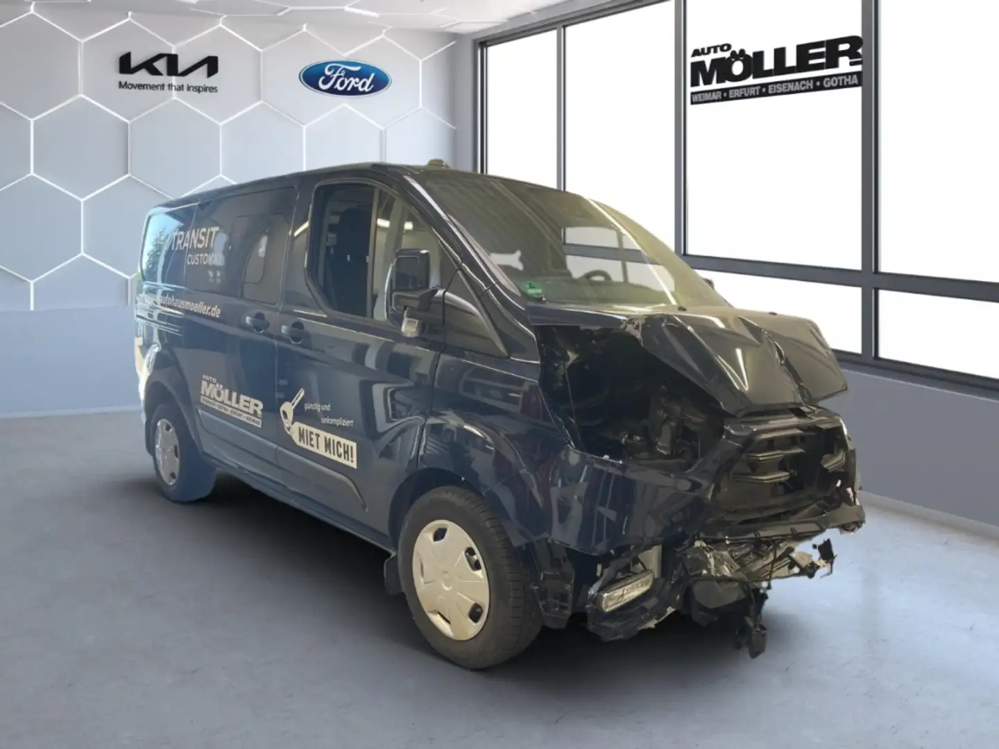 Ford Transit Custom Kombi Doka 320 L1 Trend Xenon Navi ACC Unfallschad Blau - 2