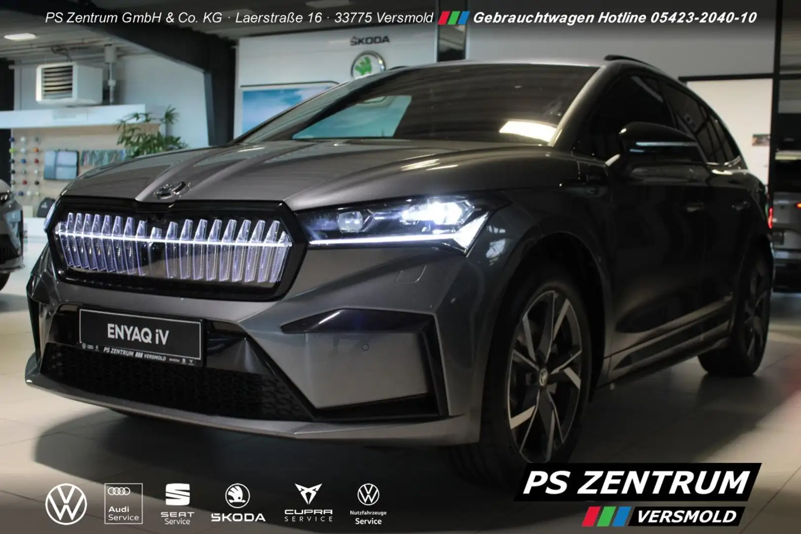 Skoda Enyaq 85x Sportline ADVANCED MATRIX AHK CANTON LED Grau - 1