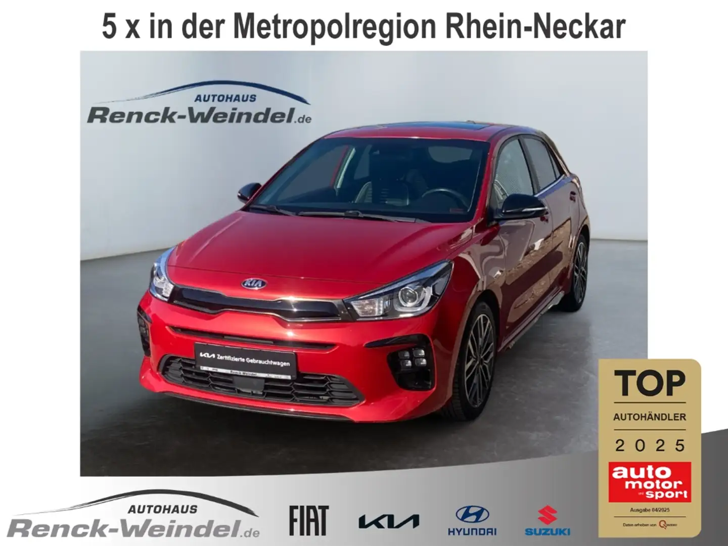 Kia Rio GT-Line Klimaaut El Schiebedach Navi SHZ Kamera Ap Rot - 1