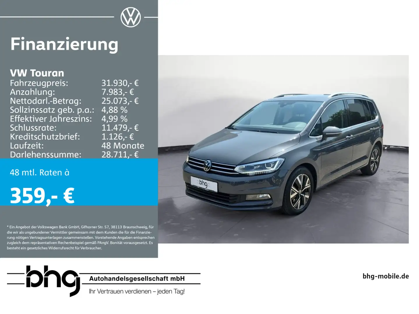Volkswagen Touran 1.5 TSI ACT DSG Highline Grau - 1